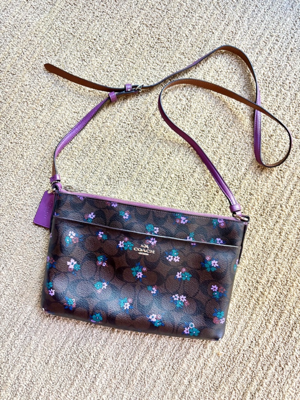 coach — ranch floral coated canvas crossbody